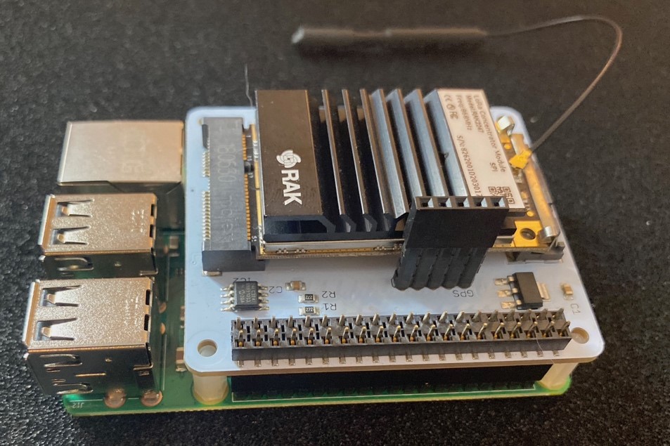 Raspberry Pi with the Gateway HAT attached